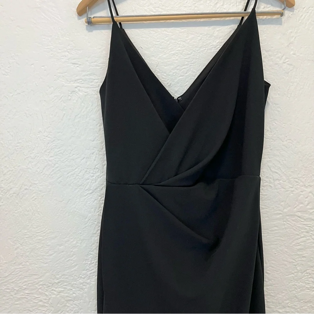 Betsey Johnson Black Faux Wrap Dress Midi 4 - Picture 3 of 7